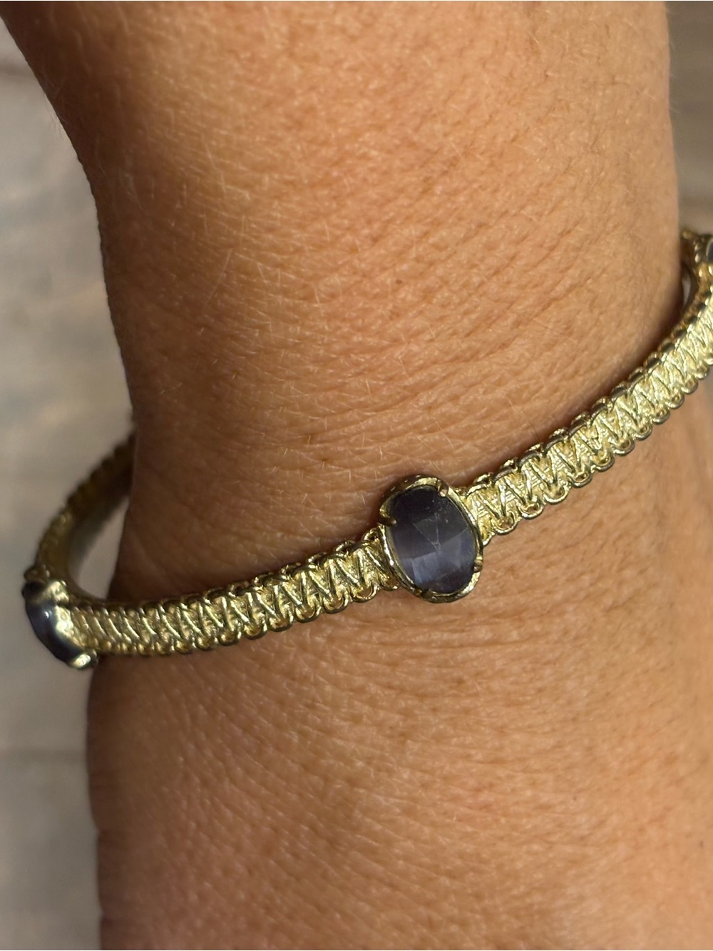 Vintage Kendra Scott Jewelry Bangle, gold with purple stones
